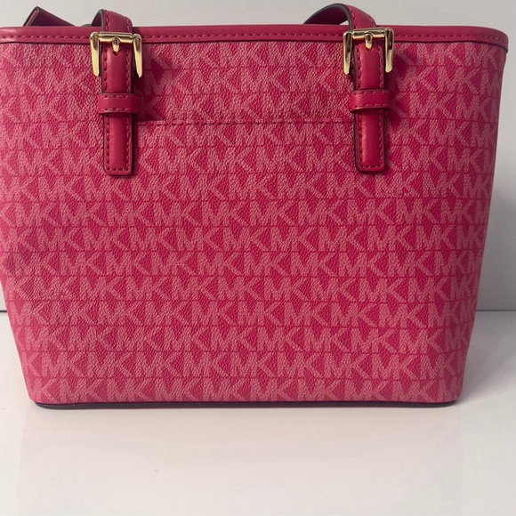 Michael Kors XS Carryall Shopper Tote MK Logo Electric Pink - Picture 5 of 8